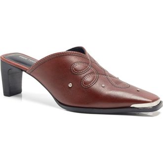 Free People Roxi Western Mule in Cabernet Leather at Nordstrom Rack, Size 8
