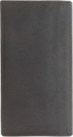 Bulgari Black Leather Long Wallet (Bi-Fold) (Pre-Owned)