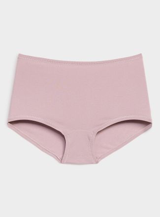 Miiyu Womens Plain high-waist boyshort Cotton