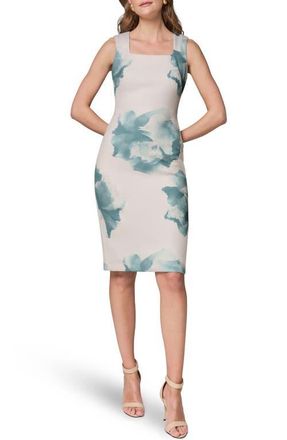 DKNY Sleeveless Sheath Dress in Watrlily Multi at Nordstrom, Size 14