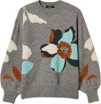 Twinset Jersey de punto con cuello redondo - Knitwear - Mujer - Gris - XS