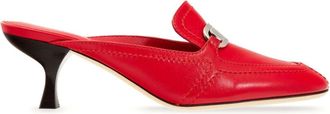 Ferragamo kitten-heel mules - women - CALFSKIN/Lambskin - 7.5C - Red
