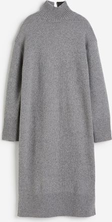 H&M Strickkleid mit Turtleneck - Grau