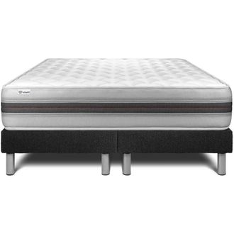 VITALIT Vitalit - Base Tapizada Negro + Colch&oacute;n Con Espuma Viscoel&aacute;stica 2x100x200
