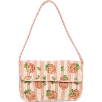 Collection XIIX Stripe Peaches Beaded Shoulder Bag in Peach Multi at Nordstrom Rack