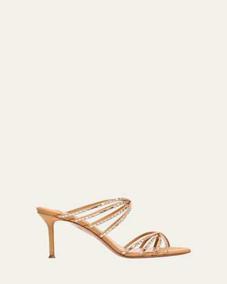 Aquazzura Tell Me Crystal 75mm Grosgrain Sandals