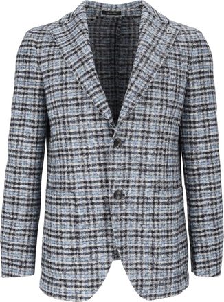 Breras Milano Light Blue/Grey Giacca Uomo Plaid Tailored Blazer