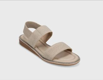 Vaneli Womens Bordy Elastic-Strap Sandal In Natural