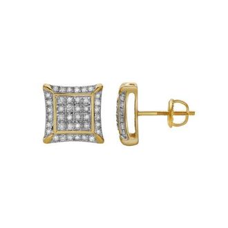 LuvMyJewelry Maravilha 10K Yellow Gold Diamond Unisex Earrings - 0.33 Cts at Nordstrom