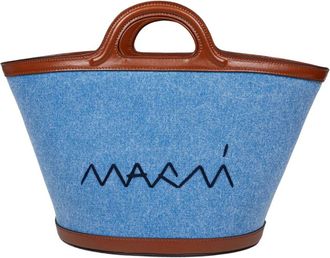 Marni Tropicalia Bucket Bag - Dames - Schoudertassen - Blauw - ONE Size - Leer - Tassen