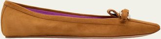 Roger Vivier Virgule Suede Ballerina Flats