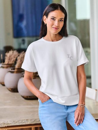 Heine Sweatshirt HEINE, Damen, Gr. 34, ecru, 50% Modal, 44% Polyester, 6% Elasthan, unifarben, Rundhals, Sweatshirts Sweatshirt