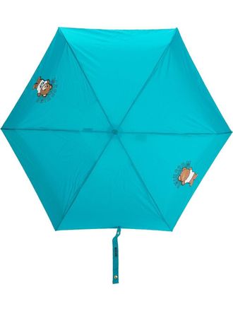 Moschino Paraplu met teddybeerprint - Blauw