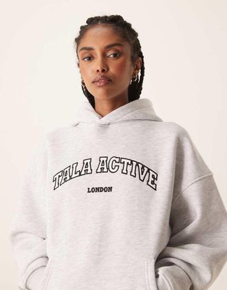 Tala Active - Felpa grigia con cappuccio e applicazione-Grigio