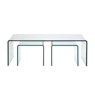 Kare Design 3 mesas de centro de cristal