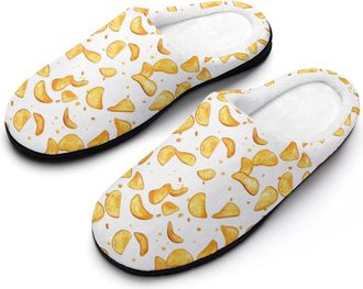 Generic Potato Chips Womens Slippers Warm House Slippers Indoor House Shoes with Anti-Skid Rubber Sole