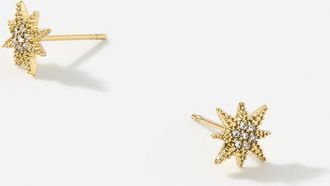 Simons Womens Small twinkling star earrings
