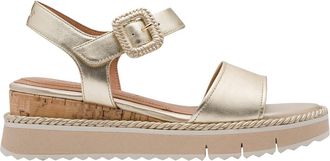 Tamaris Sandalen met sleehak, in leer