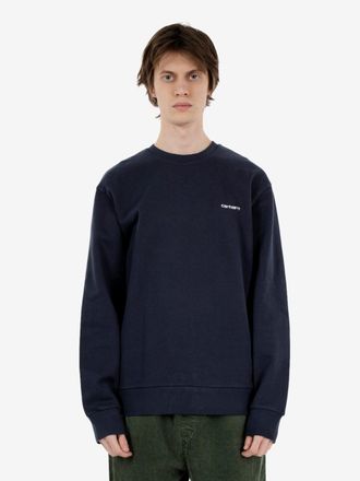 Carhartt Work in Progress Script Embroidery Sweat deep night / white