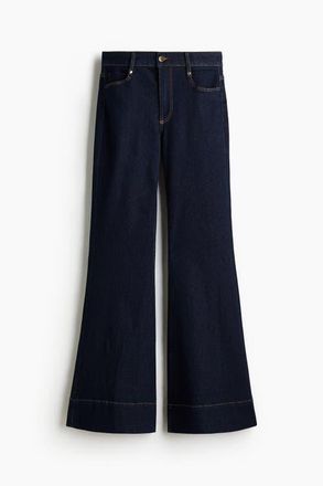 H&M Flared High Jeans in Dark Denim Blue at Nordstrom, Size 12