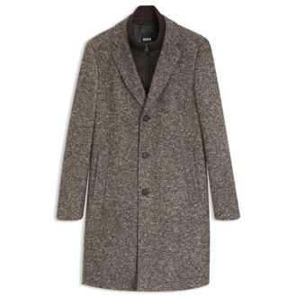 BOSS Slim-fit coat in Italian jersey with virgin wool