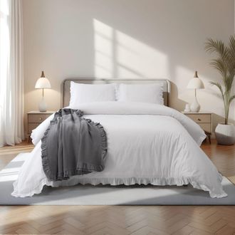 Casa da Laura Funda n&oacute;rdica liso 100% algod&oacute;n blanco cama 135/150 cm (240 x 220 cm