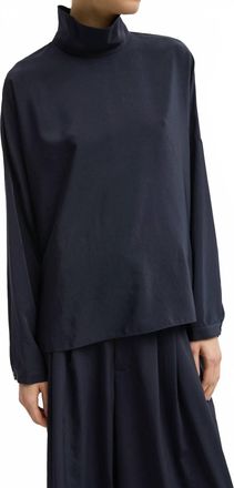Tibi Dolman Sleeve Funnel Neck Top In Navy