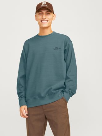 Jack & Jones Sweatshirt JACK & JONES JPRBLACHAD BRANDING SWEAT CREW NECK LN, Herren, Gr. XS, blau (goblin blau), angeraute Sweatware, Obermaterial: 95% Baumwolle, 