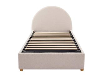 VENTE-UNIQUE.COM Cama con canap&eacute; abatible tela crema