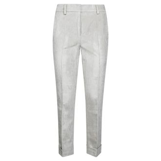 Incotex Pantalone Velluto Lucido - Dames - Vrijetijds broeken - Beige - S - Katoen - Broeken