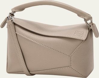 Loewe Puzzle Edge Mini Top-Handle Bag in Grain Leather
