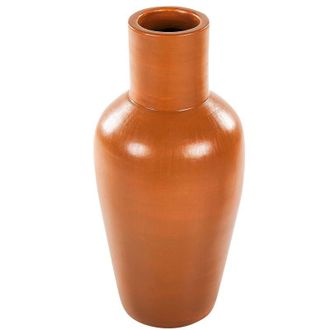 Beliani Beliani - Decorative Vase Terracotta Handmade Pottery Orange Karfi