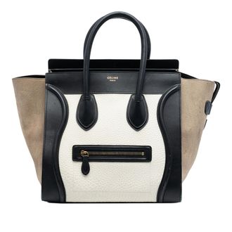 Celine Pre-owned Womens Mini Tricolor Leather Luggage Tote - White - One Size