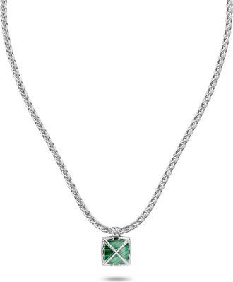 Off-white Malachite Arrow Square Pendant Necklace in Silver at Nordstrom, Size 22