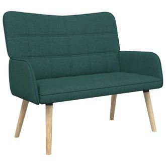 vidaXL Sof&aacute; De 2 Plazas Verde Oscuro 115 X 61 X 87 Cm Tela Vidaxl