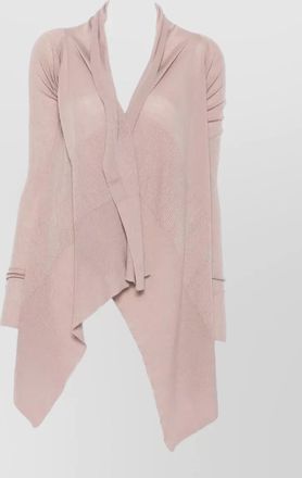 Rick Owens virgin wool draped asymmetric ribbed cardigan