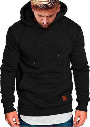 Generic Mens Hoodies Sweatshirts Long Sleeve Drawstring Hooded Top Classic Fit Hoodies for Men UK Outdoor Running Work Casual Pullover Tops Winter Comfy Hoody