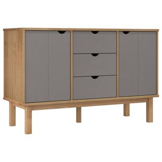 Berkfield Home Sideboard OTTA Brown & Grey 113.5x43x73 cm Solid Wood Pine