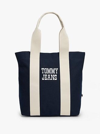 Tommy Hilfiger Textured Logo Canvas Tote Bag