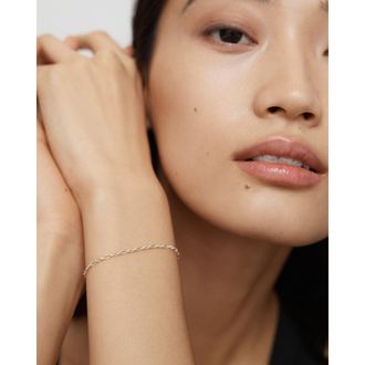 Monica Vinader Sterling Silver Textured Link Chain Bracelet