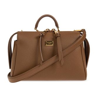 Dolce & Gabbana Vittoria Handtas - Dames - Tassen - Bruin - Maat: ONE Size Katoen
