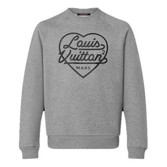 Louis Vuitton Mens LOUIS VUITTON x NIGO2 Crossover LV2 SS22 Large Love Logo Alphabet Printing Cozy Pullover Autumn Gray 1A9GLT