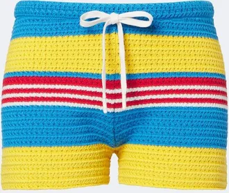 Poss&eacute; Tammy striped cotton shorts