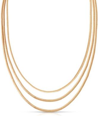 Ettika Triple Layered Snake Chain Necklace in Gold at Nordstrom