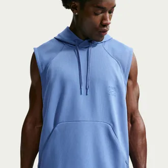 Nike Mens N.A.C. Dri-FIT Fleece Sleeveless Training Hoodie in Blue | IQ5551-459