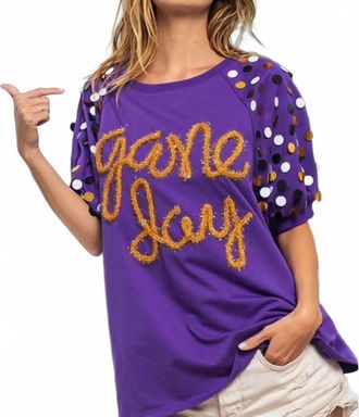 Bibi College Game Day Top In Purple