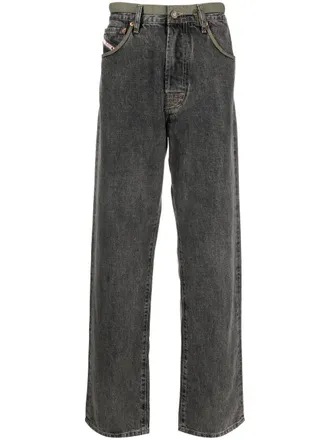 Diesel mid-rise straight-leg jeans - men - Cotton - 36/32 - Black