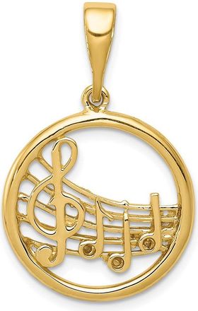 Diamond2Deal 10k Yellow Gold Polished Musical Notes Pendant