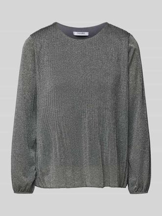 Zabaione Blusenshirt mit Rundhalsausschnitt in Mittelgrau, Gr&ouml;&szlig;e S