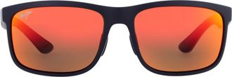 Maui Jim Huelo Hawaii Lava Rectangular Unisex Sunglasses RM449-02 58